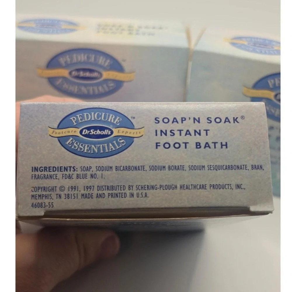 3 Boxes Dr. Scholls Pedicure Essentials Soap N Soak Foot Bath 1997 Vintage USA